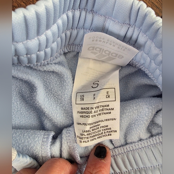 Adidas Kids Light Blue Joggers Superstar with White Stripes Small (7/8) NWOT - Picture 2 of 3